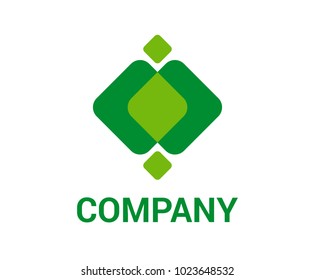 green box shape from letter l logo flat design idea illustration concept