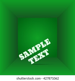 Green Box top view  the gift box any empty room interior vector illustration eps 10
