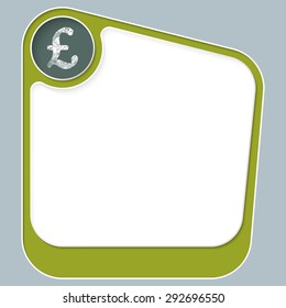 Green box for your text with white frame and pound sterling symbol