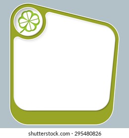 Green box for your text with white frame and cloverleaf