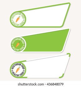 Green boxes for your text and icon with the words vegetarian food