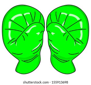 green boxing gloves, vector illustration