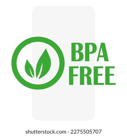 Green bpa free. Green packaging. Vector illustration.