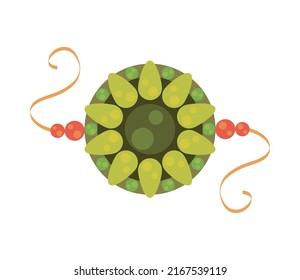 green bracelet accessory icon isolated