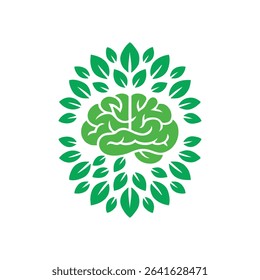 green brain nature logo identity