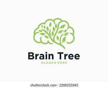 Green Brain Tree Logo Design Stock Vector (Royalty Free) 2200253343 ...