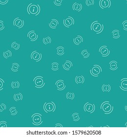 Green Brake system warning icon isolated seamless pattern on green background. Exclamation mark in the car. Dashboard attention sign.  Vector Illustration