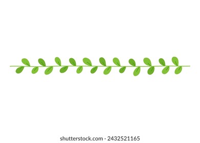 Plantilla de borde de rama verde sobre fondo blanco.