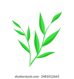 Green branch with leaves, environmental symbol.