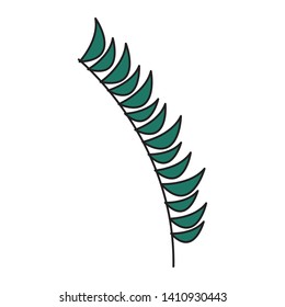 green branch leaves foliage on white background vector illustration