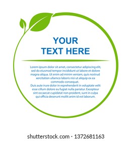 Green branch with leaves, pattern for design or decoration, flat design