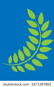 green branch with leaves vector illustration
