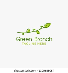 Green branch logo design