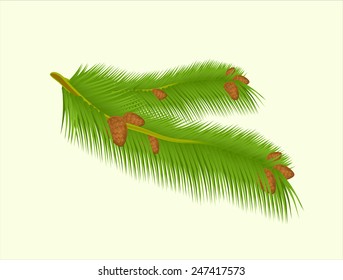 Green branch on background vector stock illustration
