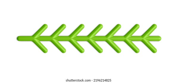 Green branch with sharp needles realistic Christmas glossy bauble 3d template vector