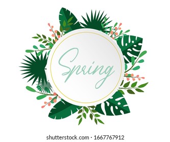 Estilo de símbolo de rama verde. concepto de temporada de primavera. Puede ser usado para su trabajo. El concepto de temporada de primavera de bienvenida.