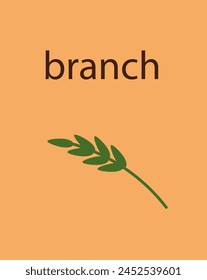 green branch text on light brown background