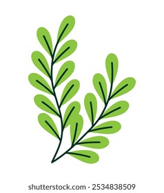 green branch tree nature element isolated