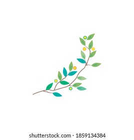 green branch vector illustrations. beautiful nature background.