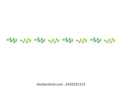 Plantilla de borde de ramas verdes sobre fondo blanco.