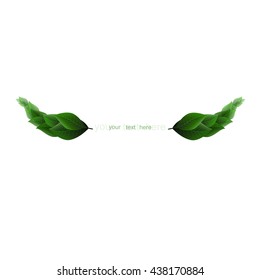 green branches on a white background, vector