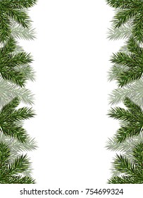 Green branches of trees on both sides. vector illustration