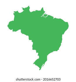 green brazil map in south america