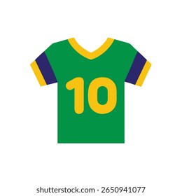 Green Brazil Soccer Jersey with Number 10 Yellow Details on shirt
