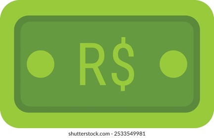 Verde ícone de nota real brasileira ilustração do financiamento monetário