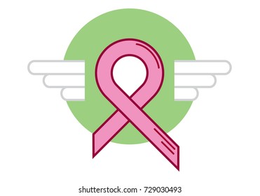 Green Breast Cancer Ribbon Wing