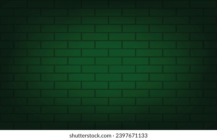 Green brick wall background. Vector illustration of brick wall texture background. Suitable for Happy St. Patrick's Day background