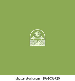 Green Bridge Tree vector illustration design