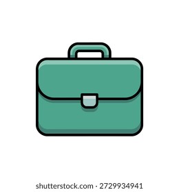 green briefcase icon with handle and clasp