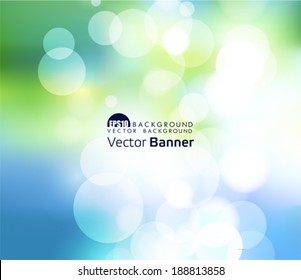 Grüner, heller Bokeh-Hintergrund. Eps10 Datei mit Transparenzen und Dropshadow(banner).Alle Elemente sind getrennt, leicht editierbar in separaten Ebenen. Vektorgrafik-Skala auf jede beliebige Größe. 