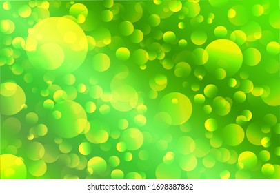 Green Bright bokeh background. Soft blur light effect wallpaper. Abstract background bokeh blurred. Shiny bokeh light effect. Vector illustration.