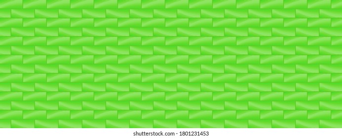 Green bright colorful beautiful weave decoration, abstract background texture brick wall, backdrop wallpaper template, textile pattern seamless vector illustration art graphic design modern style