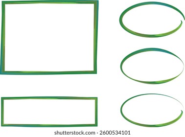 green bright colorful irregular frames collection