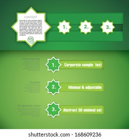 Green bright edition of an oriental abstract geometric eight point star based design with scalable simple menu graphics elements for brochure, for web, for print or for universal use 