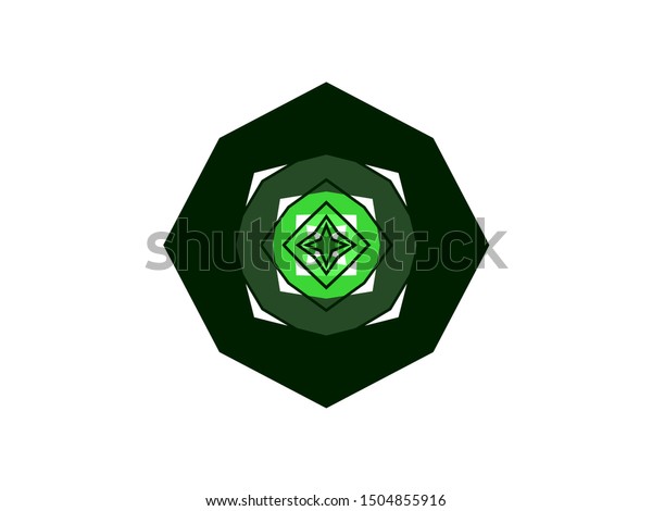 Green Bright Rounded Acute Symmetrical Star Stock Vector (Royalty Free ...