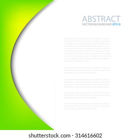 Green bright vector background with white space for text and message design