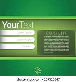 Green bright vertical composition edition of a scalable futuristic minimal vector software 3d navigation layout design simple menu for print, for web, or for mobile application for universal use 