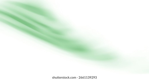 Las líneas de viento brillantes verdes giran en un fondo blanco. Efecto colorido para el Diseño web y la ilustración farmacéuticos del diseño del perfume