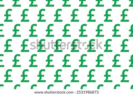 Green British pound pattern . Pound sterling  pattern . Pound sterling background . Vector illustration