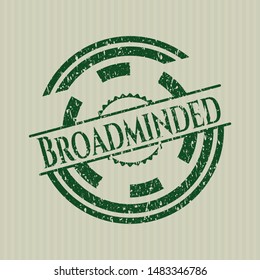 Green Broadminded distressed rubber stamp