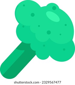Green broccoli fresh vegetable. Plant food from vegans to vegetarians menu. Autumn harvest in agriculture. Wholesome and healthy food. Simple colored flat vector symbol isolated on white background