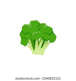 Green broccoli minimalistic vector isolated on white background
