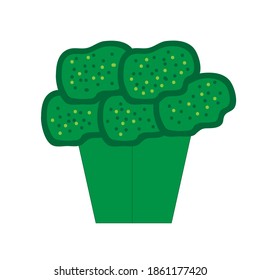 Green broccoli, vector flat illustration