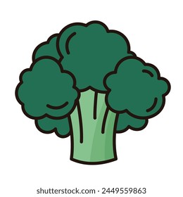 green broccoli vegetarian. cartoon vector isolated illustration