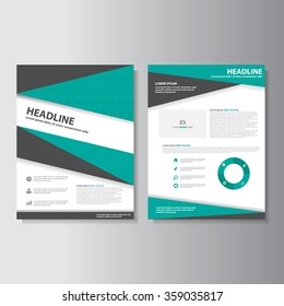 Green brochure A4 flyer leaflet template set for marketing and advertising 