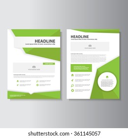 Green brochure A4 flyer leaflet template set for marketing and advertising 